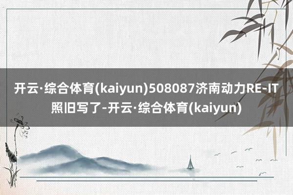 开云·综合体育(kaiyun)508087济南动力RE­IT照旧写了-开云·综合体育(kaiyun)