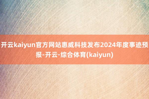 开云kaiyun官方网站惠威科技发布2024年度事迹预报-开云·综合体育(kaiyun)