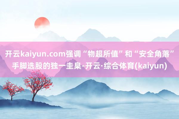 开云kaiyun.com强调“物超所值”和“安全角落”手脚选股的独一圭臬-开云·综合体育(kaiyun)