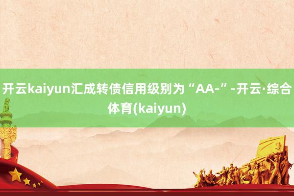 开云kaiyun汇成转债信用级别为“AA-”-开云·综合体育(kaiyun)